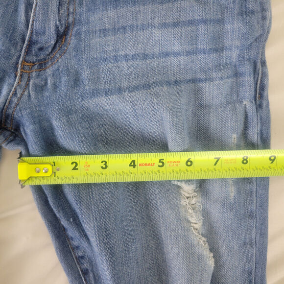 GJG Jeans Juniors 9 Blue Denim Low‎ Rise Womens Destroyed Skinny Leg Distressed - Picture 6 of 16